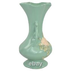 Weller Blossom 1930s Vintage Art Deco Potterie Vert Poigné Vase En Céramique Tall