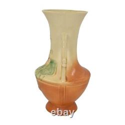 Weller Panella 1930s Vintage Art Deco Pottery Orange Vase En Céramique De Grande Taille Manipulée