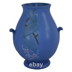 Weller Pottery Velva 1928-33 Vase Blue Art Deco Handled