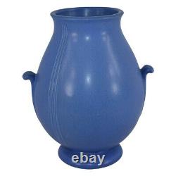 Weller Pottery Velva 1928-33 Vase Blue Art Deco Handled